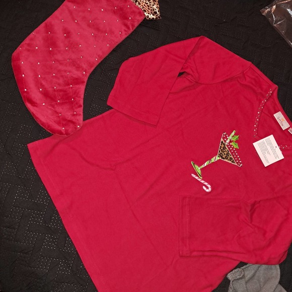 NWT Ready for Gifting! Med Quaker Factory Party Girl t in Gem Stocking - Picture 7 of 12